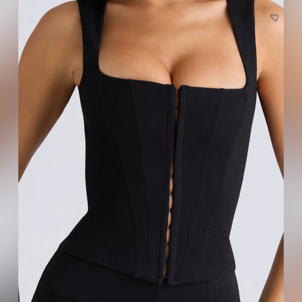 Black Structured Corset Top